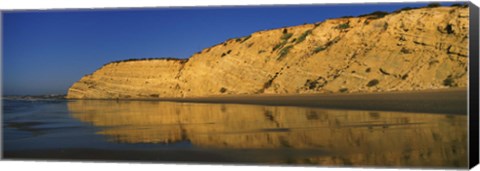 Framed Reflection of cliff on water, Lagos, Algarve, Portugal Print