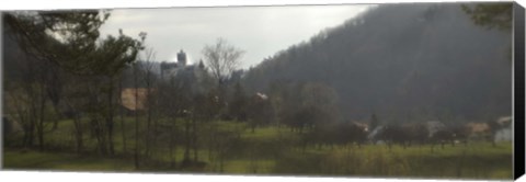 Framed Castle on a hill, Bran Castle, Transylvania, Romania Print