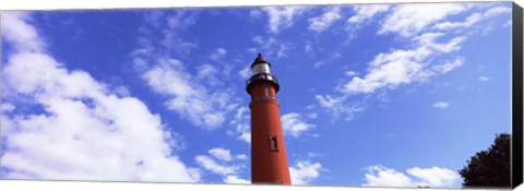 Framed Low angle view of a lighthouse, Ponce De Leon Inlet Lighthouse, Ponce Inlet, Volusia County, Florida, USA Print