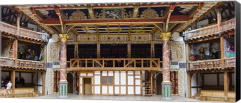 Framed Interiors of a stage theater, Globe Theatre, London, England Print