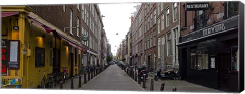 Framed Restaurants in a street, Amsterdam, Netherlands Print