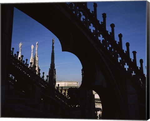 Framed Low angle view of a cathedral, Duomo Di Milano, Milan, Lombardy, Italy Print