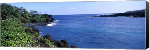 Framed Black Sand Beach, Hana Highway, Waianapanapa State Park, Maui, Hawaii Print