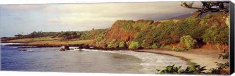 Framed Coastline, Hamoa Beach, Hana, Maui, Hawaii, USA Print