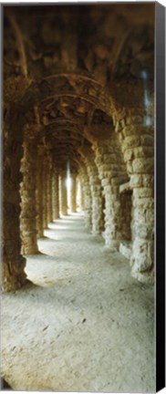 Framed Architectural detail, Park Guell, Barcelona, Catalonia, Spain (vertical) Print