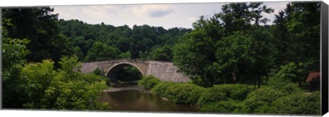 Framed Arch bridge across Casselman River, Casselman Bridge, Casselman River Bridge State Park, Garrett County, Maryland, USA Print