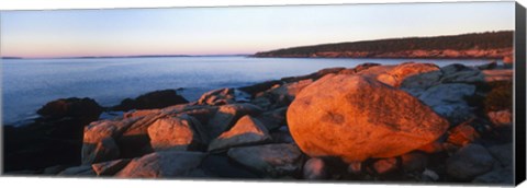 Framed Rock formations on the coast, Otter Creek Cove, Acadia National Park, Mount Desert Island, Hancock County, Maine, USA Print