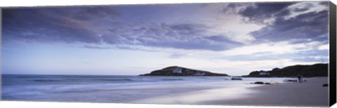 Framed Beach at dusk, Burgh Island, Bigbury-On-Sea, Devon, England Print