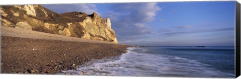 Framed Surf on the beach, Hooken Beach, Branscombe, Devon, England Print