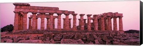 Framed Ruins of a temple, Temple E, Selinunte, Trapani Province, Sicily, Italy Print