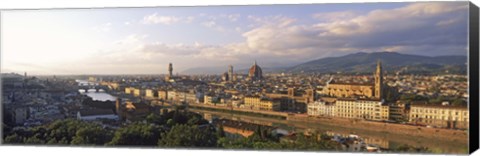 Framed Panoramic overview of Florence from Piazzale Michelangelo, Tuscany, Italy Print
