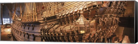 Framed Wooden ship Vasa in a museum, Vasa Museum, Stockholm, Sweden Print