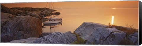 Framed Sailboats on the coast, Lilla Nassa, Stockholm Archipelago, Sweden Print