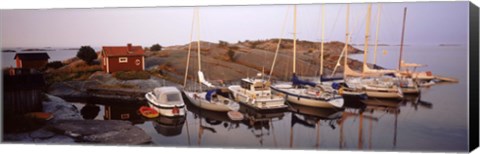 Framed Sailboats on the coast, Stora Nassa, Stockholm Archipelago, Sweden Print