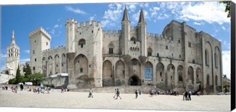 Framed People in front of a palace, Palais des Papes, Avignon, Vaucluse, Provence-Alpes-Cote d&#39;Azur, France Print