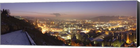 Framed Stuttgart at Night, Baden-Wurttemberg, Germany Print