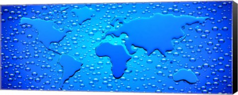 Framed Water drops forming continents Print