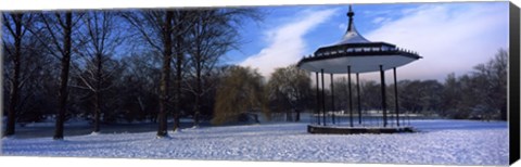 Framed Bandstand in snow, Regents Park, London, England Print