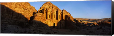 Framed Deep shadows at the monastery, Al Deir Temple, Wadi Musa, Petra, Jordan Print