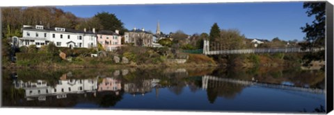 Framed Riverside Houses and Daly&#39;s Bridge over the River Lee at the Mardyke,Cork City, Ireland Print