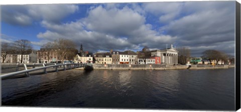 Framed Millenium Foot Bridge Over the River Lee,St Annes Church Behind, And St Mary&#39;s Church (right),Cork City, Ireland Print