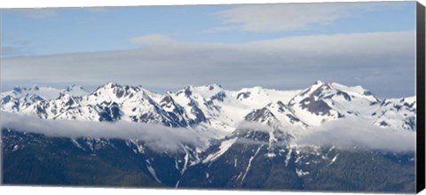 Framed Snow covered mountains, Hurricane Ridge, Olympic National Park, Washington State, USA Print