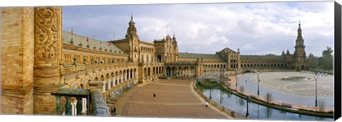 Framed Recently restored palace, Plaza De Espana, Seville, Andalusia, Spain Print