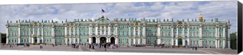 Framed Tourists in front of Winter Palace at State Hermitage Museum, Palace Square, St. Petersburg, Russia Print