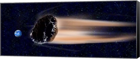 Framed Meteor coming at earth Print