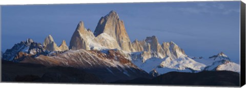 Framed Low angle view of mountains, Mt Fitzroy, Argentine Glaciers National Park, Argentina Print