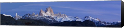 Framed Low angle view of mountains, Mt Fitzroy, Cerro Torre, Argentine Glaciers National Park, Argentina Print