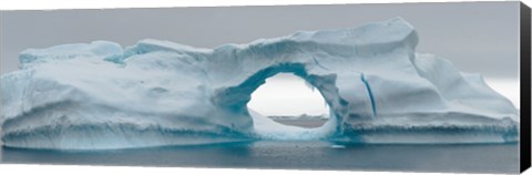 Framed Blue iceberg with hole, Antarctica Print