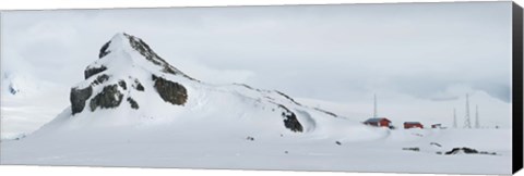 Framed Snow covered mountain, Half Moon Island Print