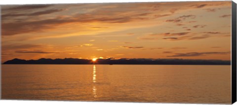 Framed Ocean at sunset, Inside Passage, Alaska, USA Print