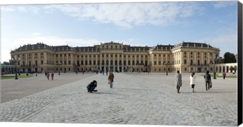 Framed Tourists at a palace, Schonbrunn Palace, Vienna, Austria Print