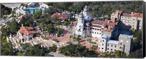 Framed Aerial view of a castle on a hill, Hearst Castle, San Simeon, San Luis Obispo County, California, USA Print