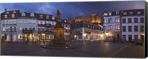 Framed Castle in town square at dusk, Kornmarkt, Baden-Wurttemberg, Germany Print