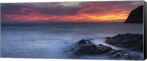 Framed Coast at sunset, L&#39;ile-Rousse, Haute-Corse, Corsica, France Print