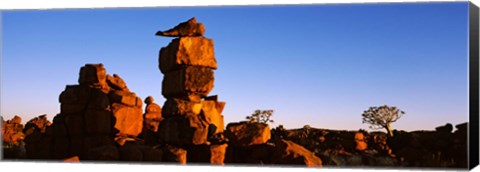 Framed Dolerite Rocks at Devil&#39;s Playground, Namibia Print