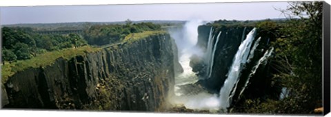 Framed Looking down the Victoria Falls Gorge from the Zambian side, Zambia Print