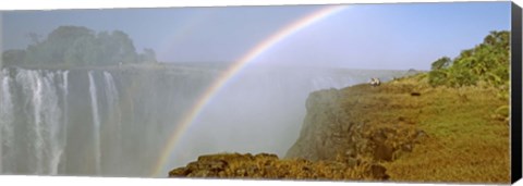 Framed Rainbow form in the spray created by the water cascading over the Victoria Falls, Zimbabwe Print