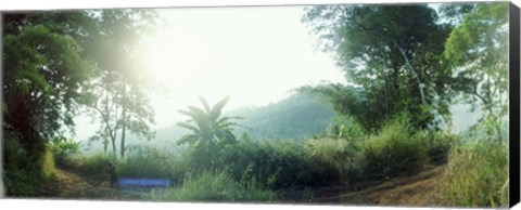 Framed Man with a slingshot in a forest, Chiang Mai, Thailand Print