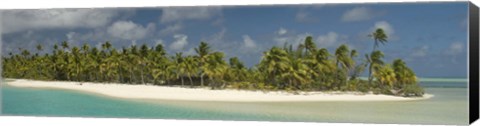Framed Palm trees on the beach, Tapuaetai Motu, Aitutaki, Cook Islands Print