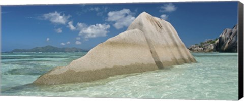 Framed Boulders on the beach, Anse Source d&#39;Argent, La Digue Island, Seychelles Print