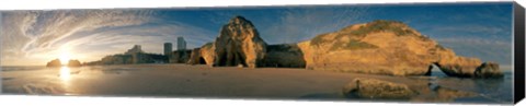 Framed Praia Da Rocha at sunset, Portimao, Algarve, Portugal Print