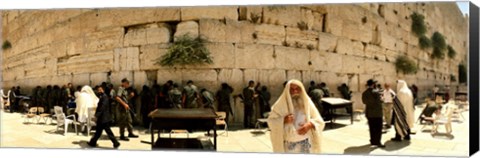 Framed People praying in front of the Wailing Wall, Jerusalem, Israel Print