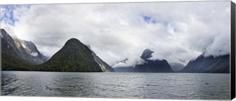 Framed Rock formations in the Pacific Ocean, Milford Sound, Fiordland National Park, South Island, New Zealand Print