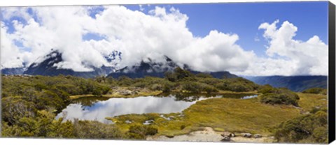 Framed Clouds over mountains, Key Summit, Fiordland National Park, South Island, New Zealand Print