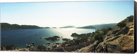 Framed View of village and sea, Kekova, Lycia, Antalya Province, Turkey Print