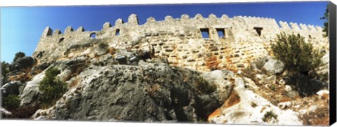 Framed Byzantine castle of Kalekoy, Antalya Province, Turkey Print